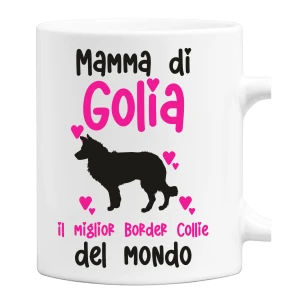 Tazza Border Collie Cane Personalizzabile con Nome da Donna