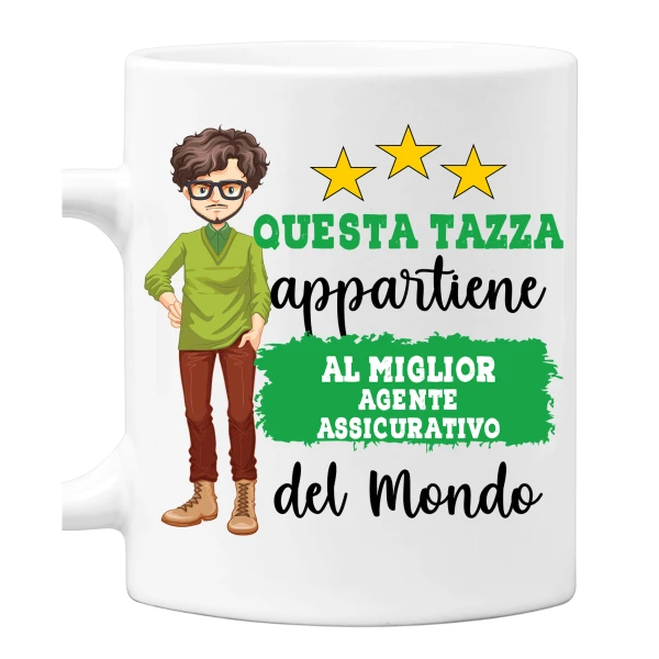 Tazza Agente Assicurativo Mestieri divertenti Questa tazza appartiene al migliore al mondo Idea regalo