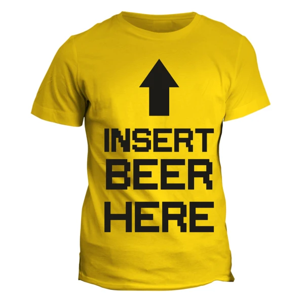 Tshirt birra divertente insert beer here - maglietta divertente uomo - idea regalo originale