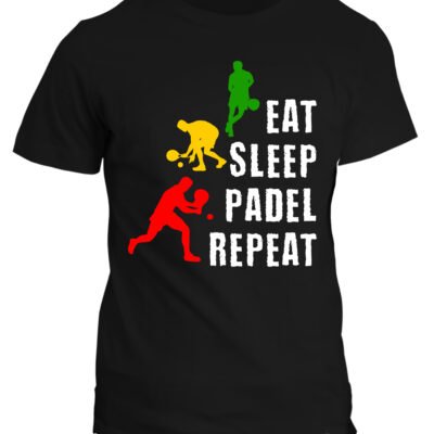 T-shirt padel uomo divertente Eat Sleep Padel Repeat