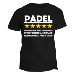T-Shirt divertente Padel uomo maglietta Padel fortemente raccomandato divertimento assicurato