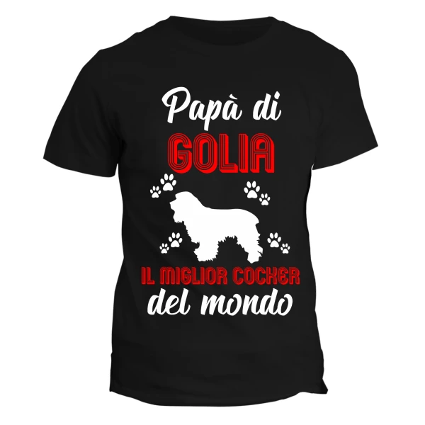 Maglietta Cocker Cane Personalizzabile con Nome da uomo
