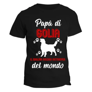 Maglietta Golden Retriever Cane Personalizzabile con Nome da uomo
