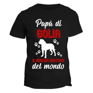 Maglietta Mastino Cane Personalizzabile con Nome da uomo