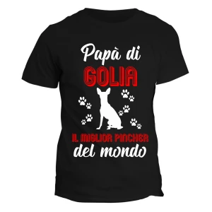 Maglietta Pincher Cane Personalizzabile con Nome da uomo