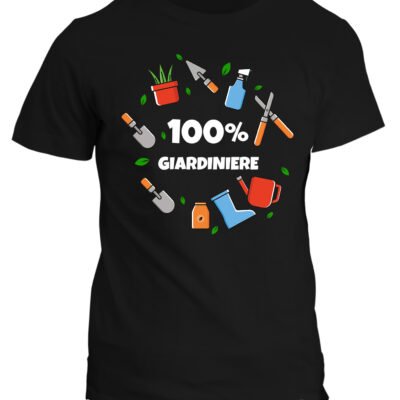 Maglietta Giardiniere Uomo 100% giardiniere divertente