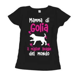 Maglietta Donna PERSONALIZZABILE Mamma del miglior Beagle del Mondo PERSONALIZZA COL NOME DEL TUO CANE T-Shirt divertenti donna