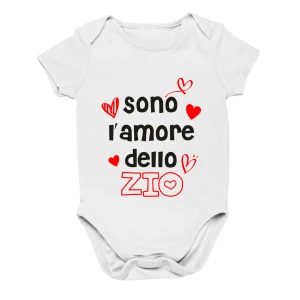 Body da neonato Sono l'amore dello zio - body simpatico e divertente - idea regalo