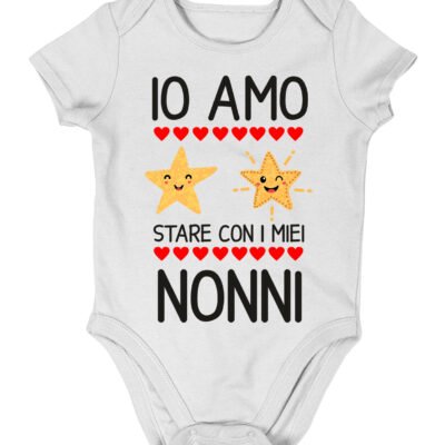 Body neonato divertente Nonni Io amo stare con i miei nonni - body nonno - body nonna