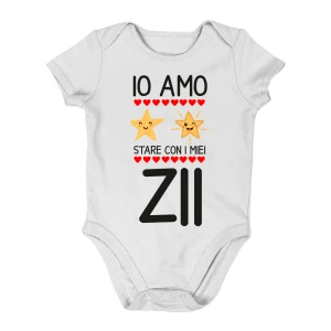 Body neonato divertente Zii Io amo stare con i miei zii - body zio - body zia