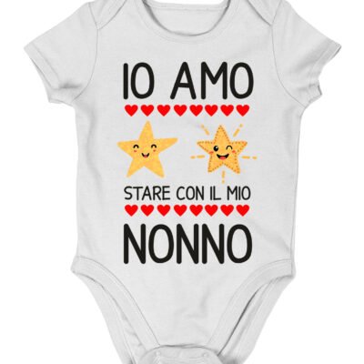 Body neonato divertente Nonno Io amo stare con il mio nonno - body nonno