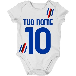 Body neonato divertente tifoso blucerchiato PERSONALIZZABILE CON NOME E NUMERO