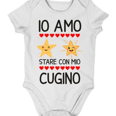 Body neonato divertente Cugino Io amo stare con mio cugino - body cugino