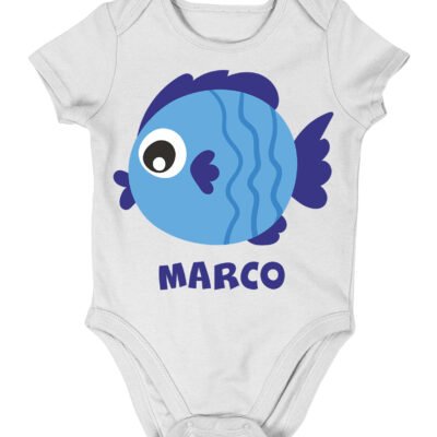 Body da neonato Personalizzato pesciolino maschietto di mamma e papà - idea regalo
