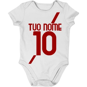 Body neonato divertente tifoso granata PERSONALIZZABILE CON NOME E NUMERO