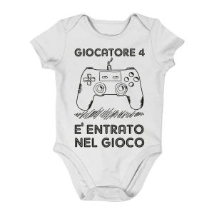 Body neonato divertente giocatore 4 è entrato nel gioco