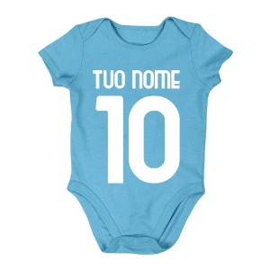 Body neonato divertente tifoso biancoceleste PERSONALIZZABILE CON NOME E NUMERO