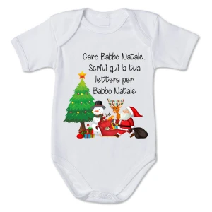 Body Natale neonato divertente PERSONALIZZABILE Caro Babbo Natale... scrivi la tua lettera di Natale - Christmas - Regalo Natale