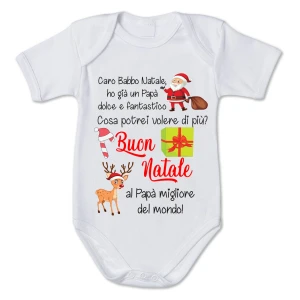 Body Papà Natale neonato divertente Buon Natale al Papà migliore del mondo - Christmas - Regalo Natale