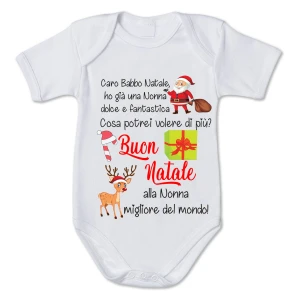 Body Nonna Natale neonato divertente Buon Natale alla Nonna migliore del mondo - Christmas - Regalo Natale