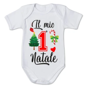 Body Natale neonato divertente Il mio 1° Natale - Christmas - Regalo Natale