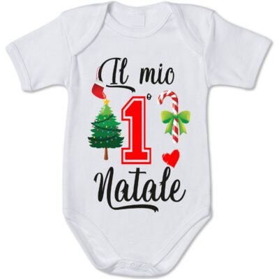 Body Natale neonato divertente Il mio 1° Natale - Christmas - Regalo Natale
