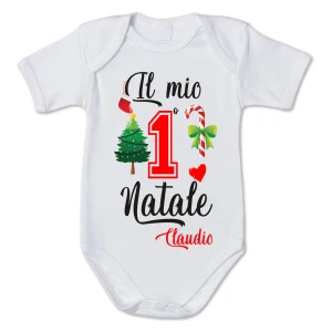 Body Natale neonato PERSONALIZZABILE divertente Il mio 1° Natale - Christmas - Regalo Natale