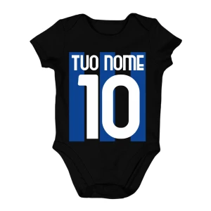 Body neonato divertente tifoso nerazzurro dea PERSONALIZZABILE CON NOME E NUMERO