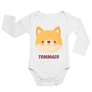 Body neonato manica lunga Personalizzato cagnolino di mamma e papà con il nome personalizzato - idea regalo
