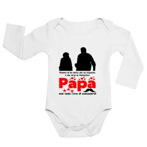 Body neonato manica lunga Regalo Festa del Papà Body papà neonato divertenti Mamma mi ha detto che sei stupendo e che sarai un fantastico papà - non vedo l'ora di conoscerti