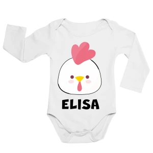 Body neonato manica lunga Personalizzato Pulcino di mamma e papà con il nome personalizzato - idea regalo