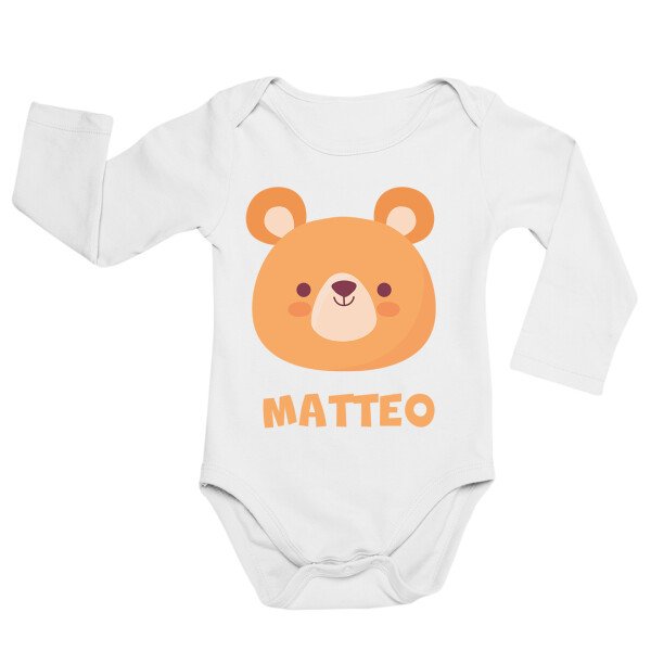 Body neonato manica lunga Personalizzato Orsachiotto di mamma e papà con il nome personalizzato - idea regalo