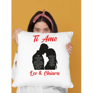 Cuscino SanValentino Regalo Fidanzati Innamorati Ti amo PERSONALIZZA CON NOME