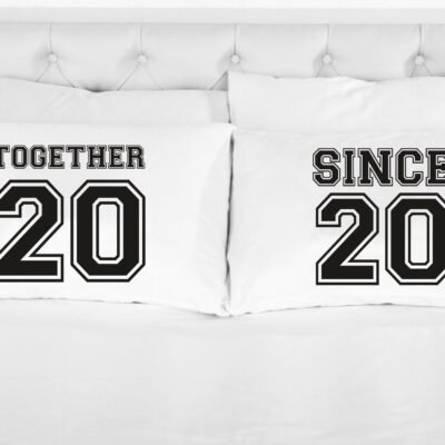Coppia di federe matrimoniali divertenti PERSONALIZZABILI Togheter Since SanValentino Anniversario Matrimonio Innamorati simpatiche