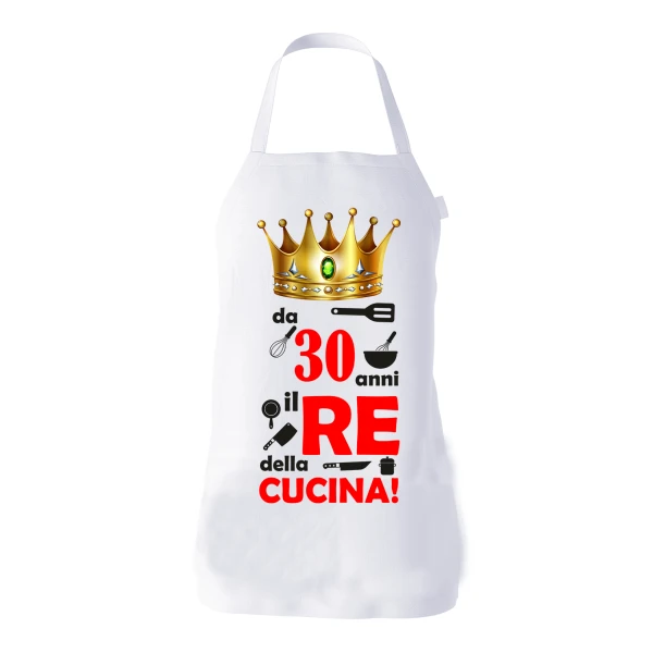 Grembiule Compleanno 30 anni divertente cucina barbecue Da 30 anni Il Re della cucina