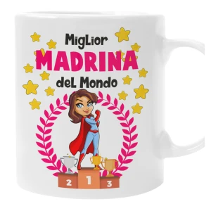 Tazza madrina Miglior madrina del Mondo - idea regalo compleanno - divertenti