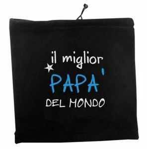 Cuffia e copricollo in pile con Ricamo Festa del papà - il miglior papà del mondo - happy father's day - idea regalo