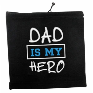 Cuffia e copricollo in pile con Ricamo Festa del papà - dad is my hero - papà è il mio eroe - happy father's day - idea regalo