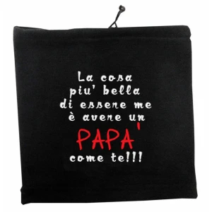 Cuffia e copricollo in pile con Ricamo Festa del papà - la cosa più bella di essere me è avere un papà come te!! - happy father's day - idea regalo