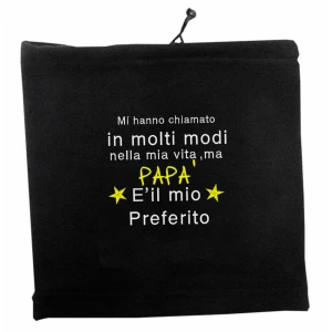 Cuffia e copricollo in pile con Ricamo Festa del papà - mi hanno chiamato in molti modi nella mia vita, ma papà è il mio preferito  - idea regalo