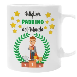 Tazza Padrino Miglior Padrino del Mondo - idea regalo compleanno - divertenti