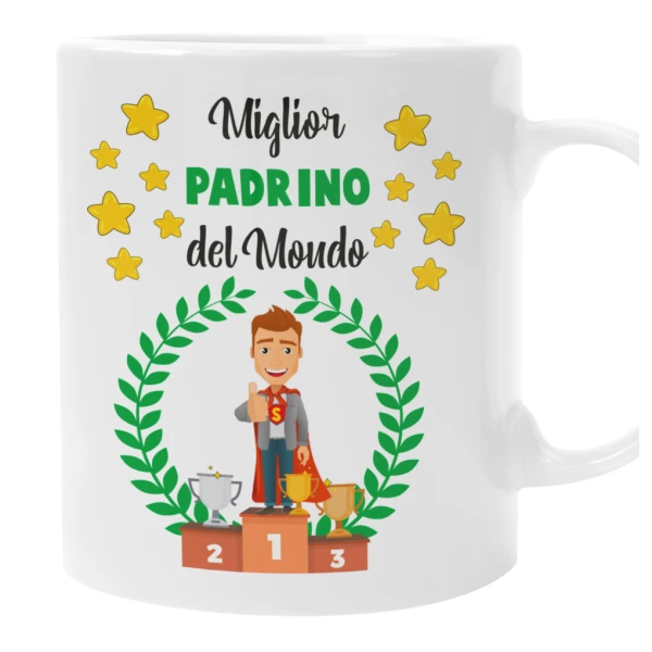 Tazza Padrino Miglior Padrino del Mondo - idea regalo compleanno - divertenti