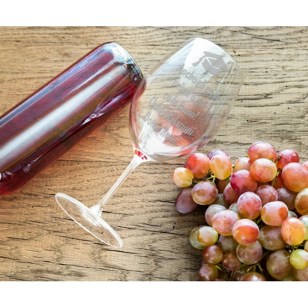 Calice da vino Laurea Regalo Laurea PERSONALIZZABILE CON NOME Anche gli asini prima o poi ce la fanno! - immagine 4