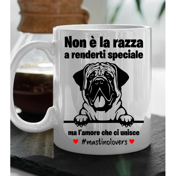 Tazza Levriero Non è la razza che conta ma l'amore che ci unisce tazza mug divertenti - immagine 2