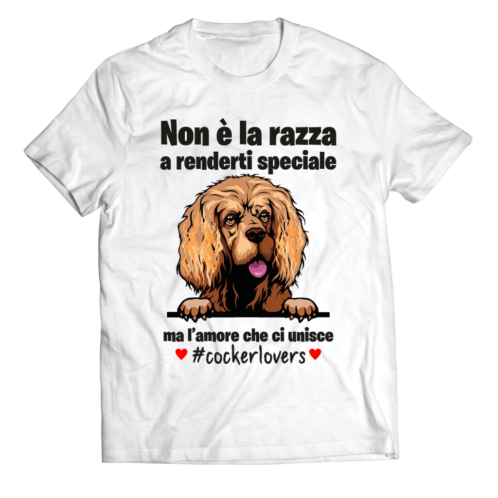 Maglietta Cocker Uomo Non è la razza che conta ma l'amore che ci unisce T-Shirt  Uomo divertenti - ColorFamily