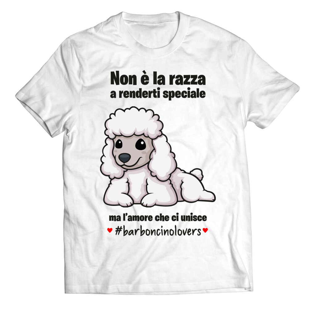 Maglietta Barboncino Uomo Non è la razza che conta ma l'amore che ci unisce  T-Shirt Uomo divertenti - ColorFamily