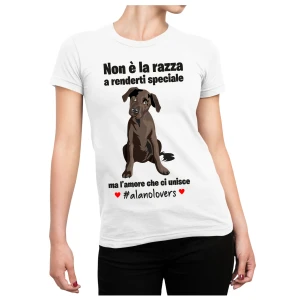 Maglietta Alano Donna Non è la razza che conta ma l'amore che ci unisce T-Shirt Donna divertenti