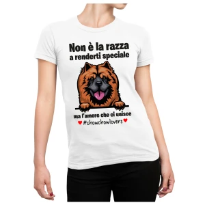 Maglietta Chow Chow Donna Non è la razza che conta ma l'amore che ci unisce T-Shirt Donna divertenti
