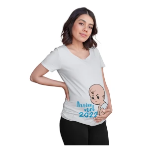 T-Shirt Maglietta ideale Premaman maschietto neonato Nato nel 2022