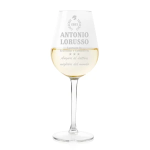Calice da vino Laurea Regalo Laurea Personalizza con nome, anno, facoltà e frase di auguri